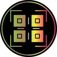 Qr Code Glyph Due Color Icon Design vector