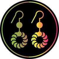 Earrings Glyph Due Color Icon Design vector