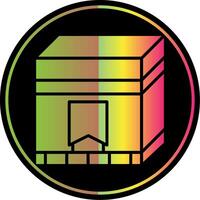 Kaaba Glyph Due Color Icon Design vector