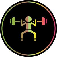 Weight Lifting Glyph Due Color Icon Design vector