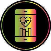 Fitness App Glyph Due Color Icon Design vector