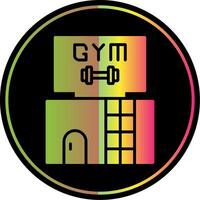 gimnasio glifo debido color icono diseño vector