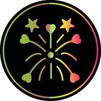 Fireworks Glyph Due Color Icon Design vector