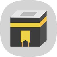 kaaba plano curva icono diseño vector