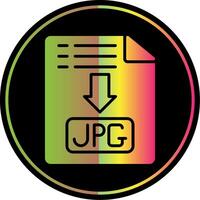 jpg glifo debido color icono diseño vector