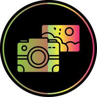 Photo Glyph Due Color Icon Design vector