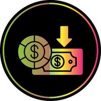 Dollar Glyph Due Color Icon Design vector