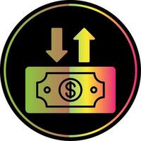 Dollar Bill Glyph Due Color Icon Design vector