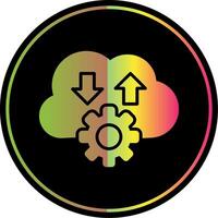 Cloud Glyph Due Color Icon Design vector