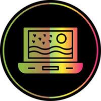 Laptop Glyph Due Color Icon Design vector