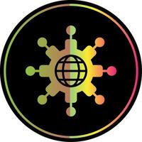 Network Glyph Due Color Icon Design vector