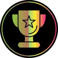 trofeo glifo debido color icono diseño vector