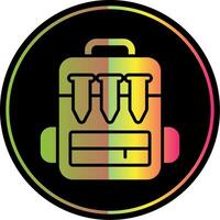 Backpack Glyph Due Color Icon Design vector