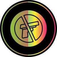 No pistola glifo debido color icono diseño vector