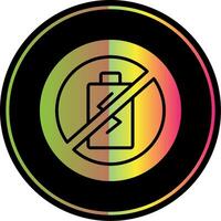 No Battery Glyph Due Color Icon Design vector