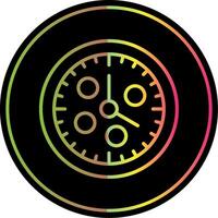 reloj línea degradado debido color icono diseño vector