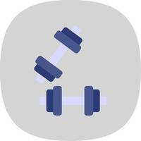 dumbell plano curva icono diseño vector