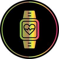 Heart Rate Monitor Glyph Due Color Icon Design vector