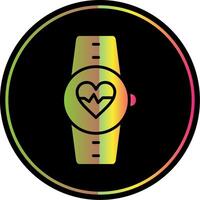 Heart Rate Monitor Glyph Due Color Icon Design vector