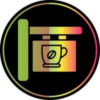 café señalización glifo debido color icono diseño vector