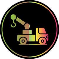 Crane Truck Glyph Due Color Icon Design vector