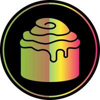 Cinnamon Roll Glyph Due Color Icon Design vector