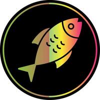 pescado glifo debido color icono diseño vector