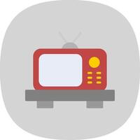 Tv Flat Curve Icon Design vector