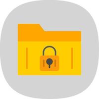 Secure Folder Flat Curve Icon Design vector