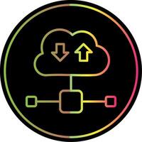 Cloud Line Gradient Due Color Icon Design vector