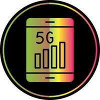 5g Glyph Due Color Icon Design vector