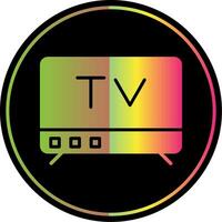 televisión glifo debido color icono diseño vector