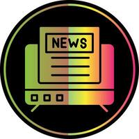 Noticias glifo debido color icono diseño vector