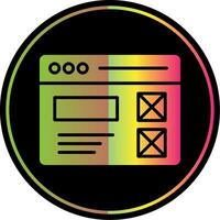 Wireframe Glyph Due Color Icon Design vector