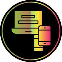 Responsive Website Glyph Due Color Icon Design vector