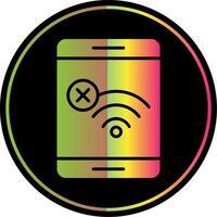 No Wifi Glyph Due Color Icon Design vector