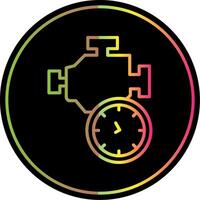 Time Engine Line Gradient Due Color Icon Design vector