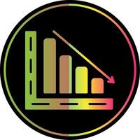 Bar Chart Glyph Due Color Icon Design vector