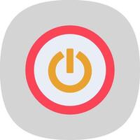 Power Button Flat Curve Icon Design vector
