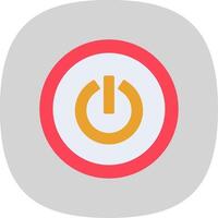 Power Button Flat Curve Icon Design vector