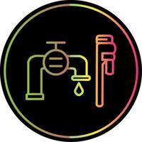 Plumbing installation Line Gradient Due Color Icon Design vector