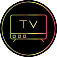 Tv Line Gradient Due Color Icon Design vector