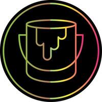 Paint Bucket Line Gradient Due Color Icon Design vector