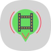 Film Flat Curve Icon Design vector