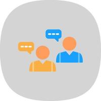 Conversation Flat Curve Icon Design vector