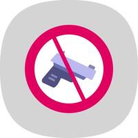 No Gun Flat Curve Icon Design vector