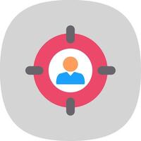 Target Audience Flat Curve Icon Design vector