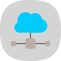 Cloud Flat Curve Icon Design vector