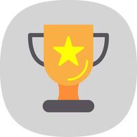 Trophy Flat Curve Icon Design vector