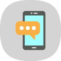 Mobile Phone Flat Curve Icon Design vector